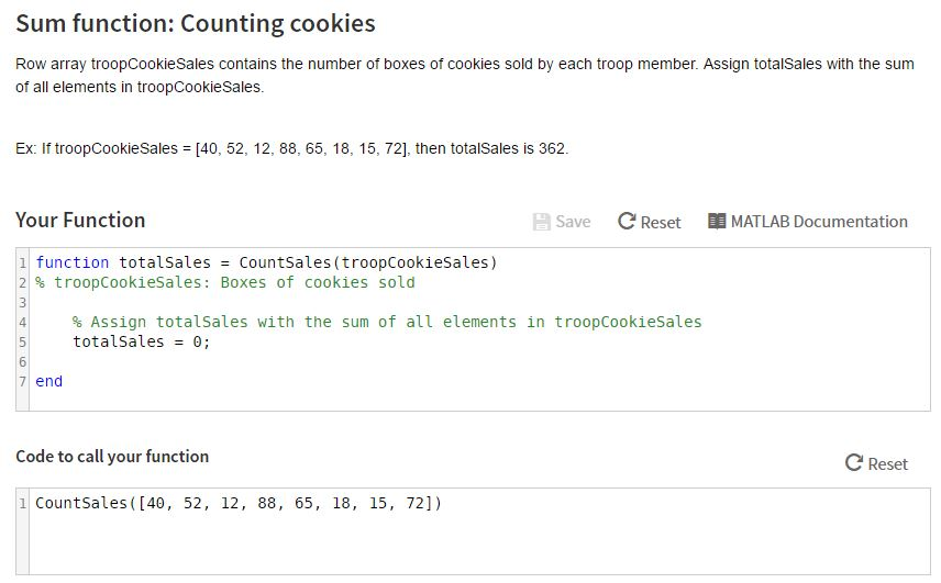 Solved Sum function Counting cookies Row array Chegg