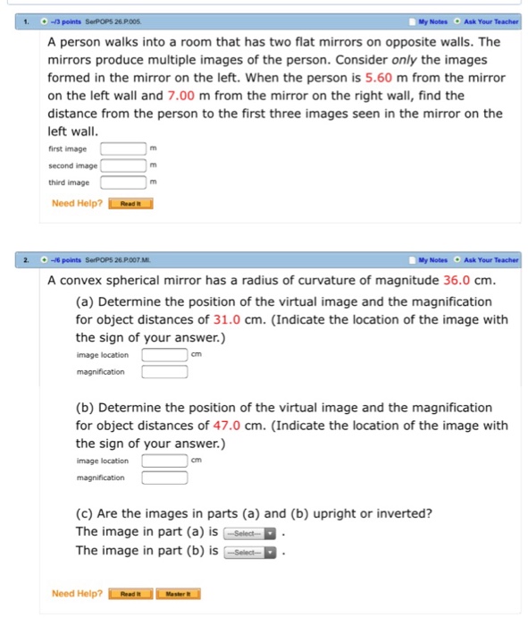 Solved A person walks into a room that has two flat mirrors