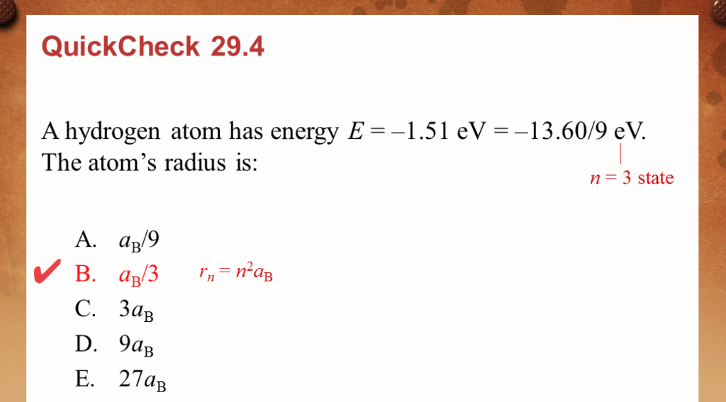 Solved A hydrogen atom has energy E = -1.51 eV = -13.60/9 | Chegg.com