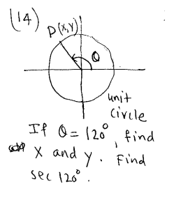 value of sec 120 degree