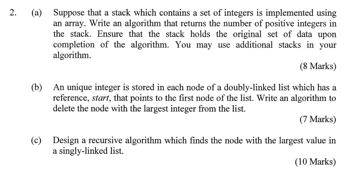 Solved Suppose That A Stack Which Contains A Set Of Integers | Chegg.com