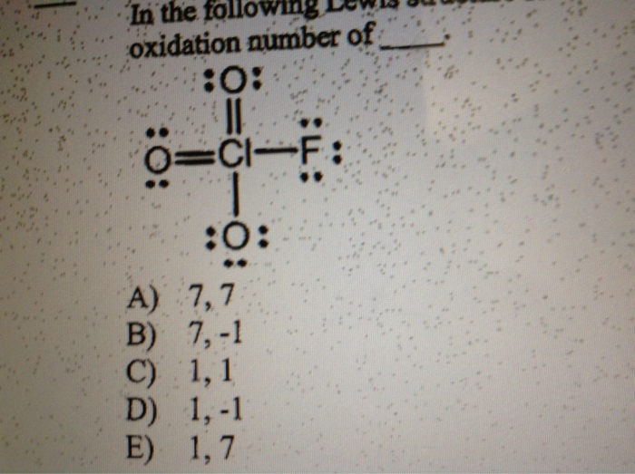 Solved In the following Lewis structure for ClO3F, chlorine