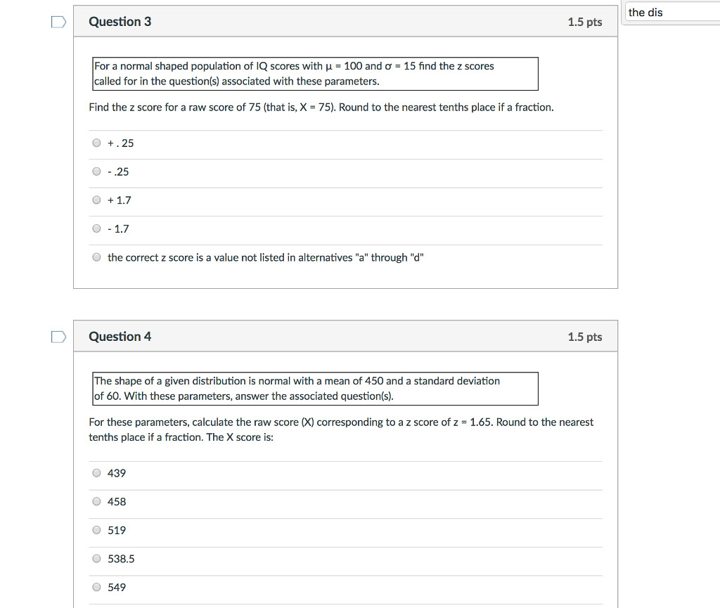 Solved For a normal shaped population of IQ scores with mu = | Chegg.com