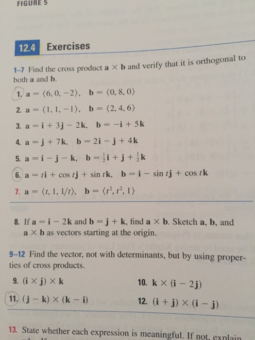 Solved Find the cross product a times b and verify that it | Chegg.com