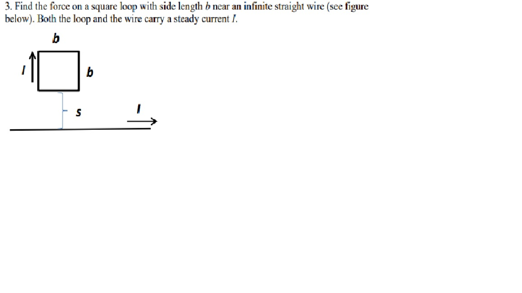 Solved 3. Find the force on a square loop with side length b | Chegg.com