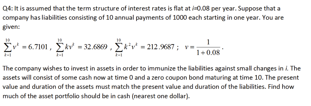 Solved It is assumed that the term structure of interest | Chegg.com