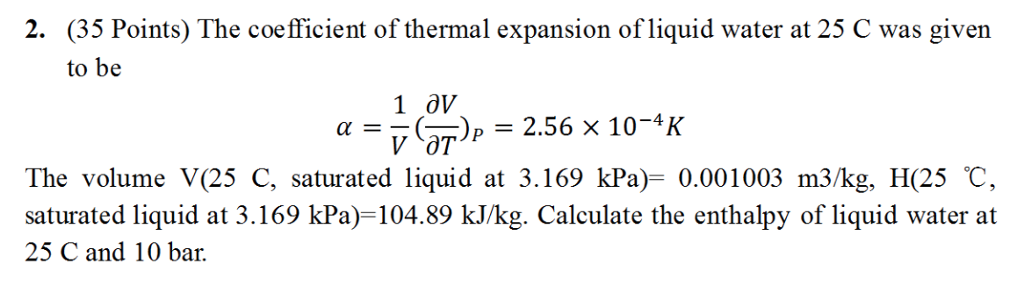 solved-the-coefficient-of-thermal-expansion-of-liquid-water-chegg