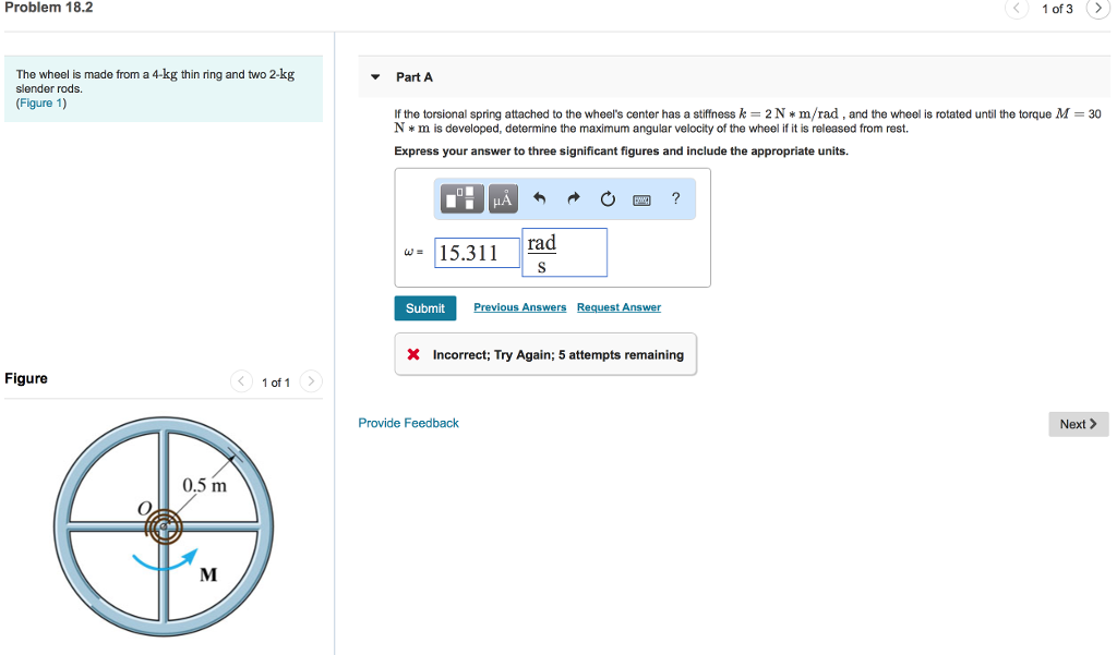 Solved Problem 18.2 1of 3> The wheel is made from a 4-kg | Chegg.com