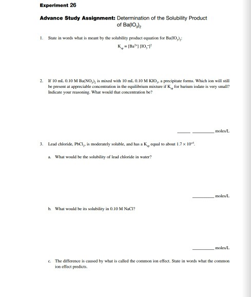 Solved Determination of the Solubility Product of Ba(IO_3)_2 | Chegg.com