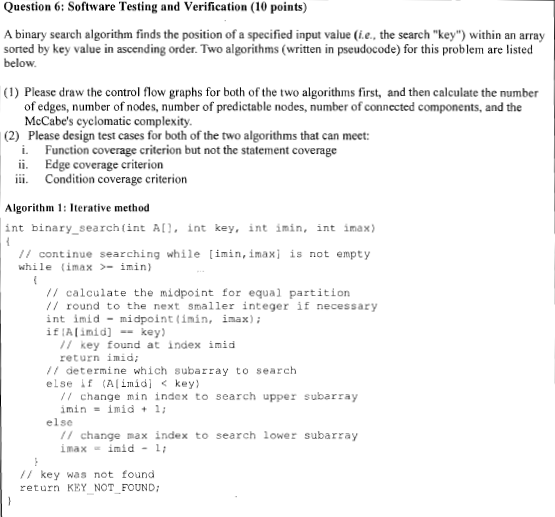 A binary search algorithm finds the position of a | Chegg.com