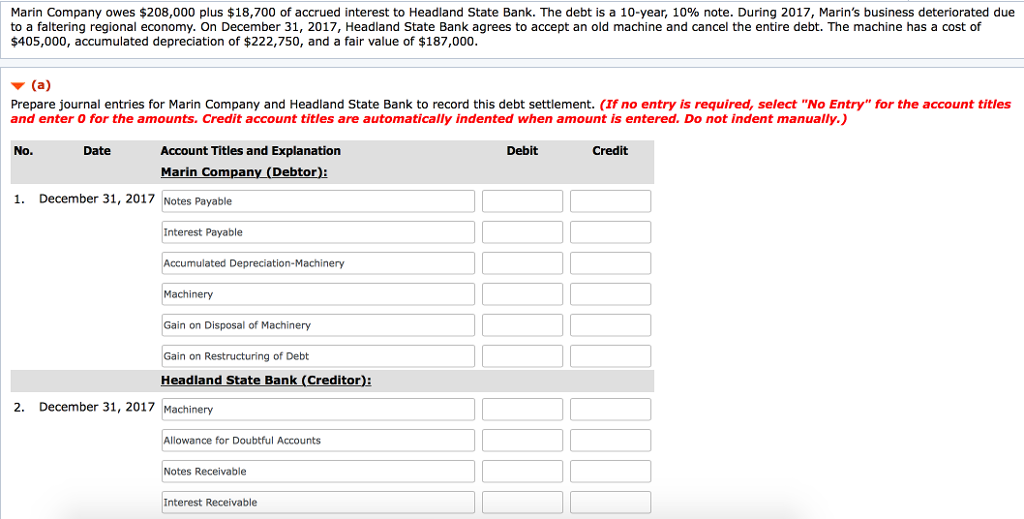 Solved Marin Company owes 208,000 plus 18,700 of accrued