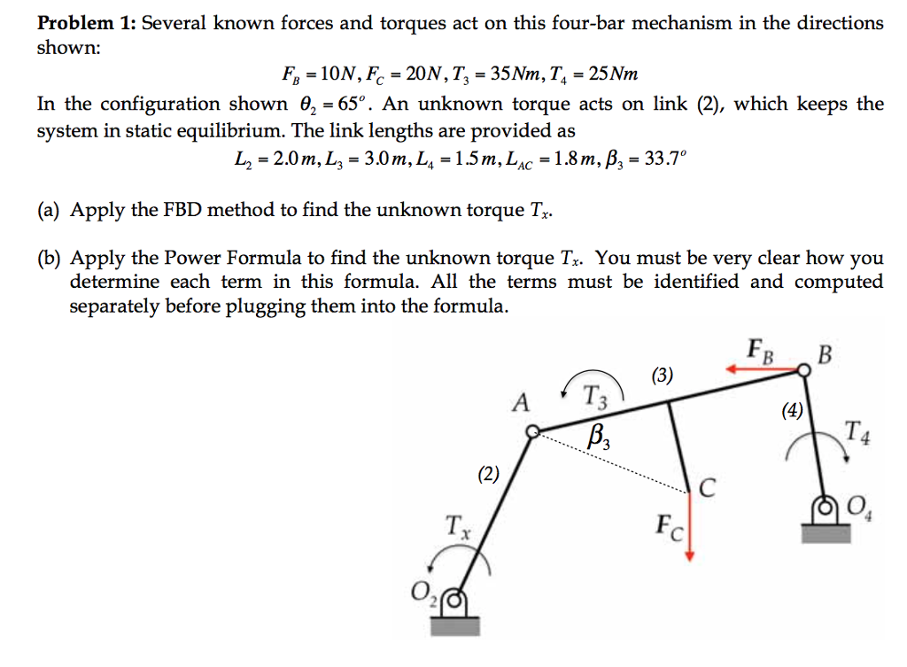 Problem 1: Several known forces and torques act on | Chegg.com