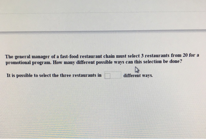 Solved The general manager of a fast-food restaurant chain | Chegg.com