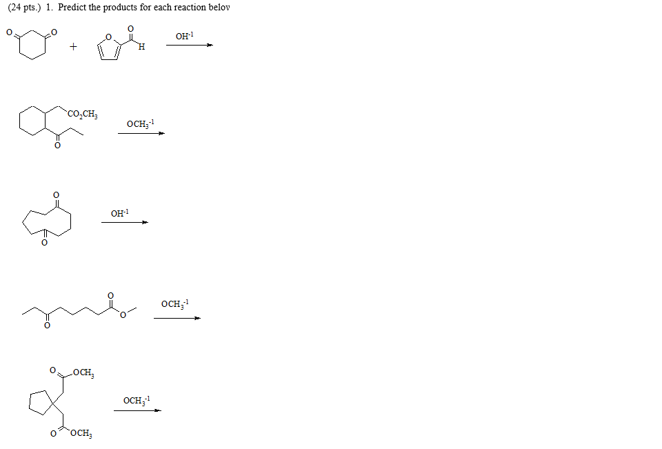 Solved Predict the products for each reaction below | Chegg.com