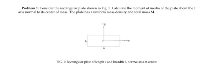 Solved Consider the rectangular plate shown in Fig 1 | Chegg.com