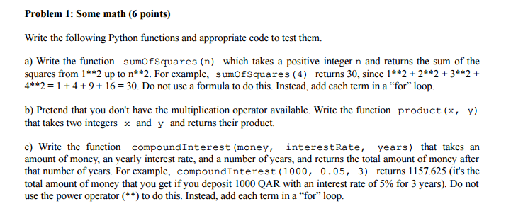 Solved Problem 1: Some math (6 points) Write the following | Chegg.com