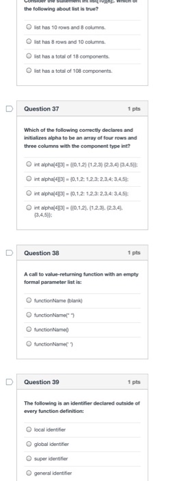 Solved List has 10 rows and 8 columns. list has 8 rows | Chegg.com