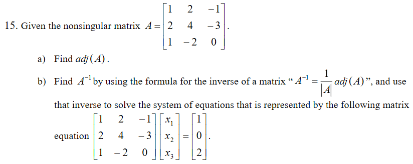 Example Of Non Singular Matrix