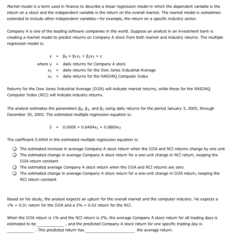 Independent variables ipo regression model initial return