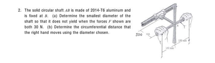 Solved The solid circular shaft AB is made of 2014-T6 | Chegg.com