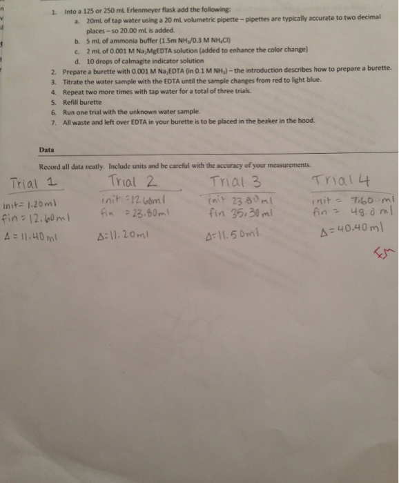 Solved How do you calculate the hardness in ppm of water for