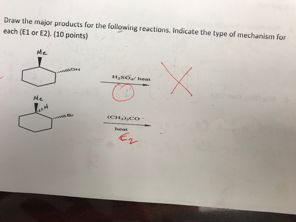 Solved Draw the major products fo the following reactions.