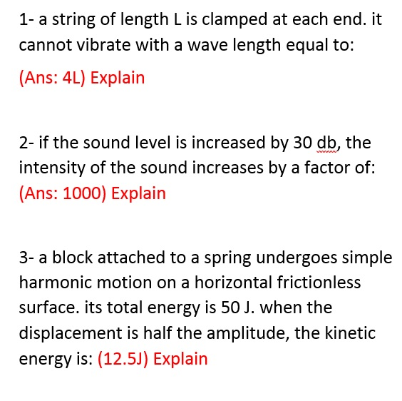 Solved 1- a string of length L is clamped at each end. it | Chegg.com