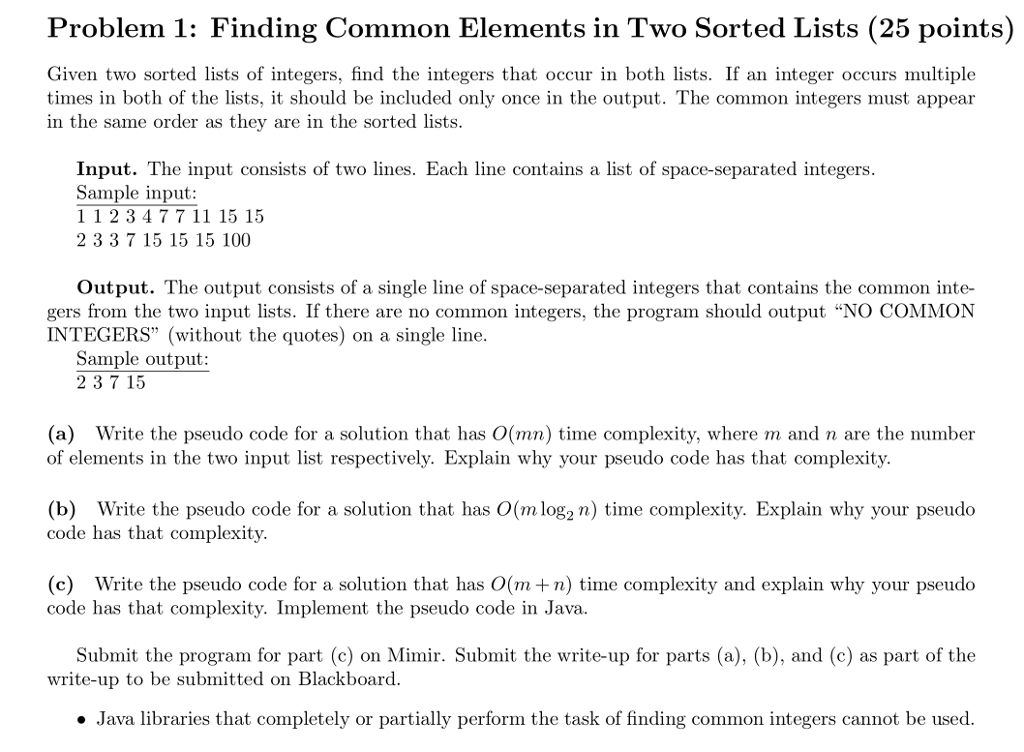 solved-problem-1-finding-common-elements-in-two-sorted-chegg