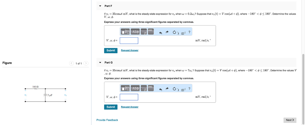 Solved Part C Conslder The RC Fiter Shown In Figure 1 Chegg