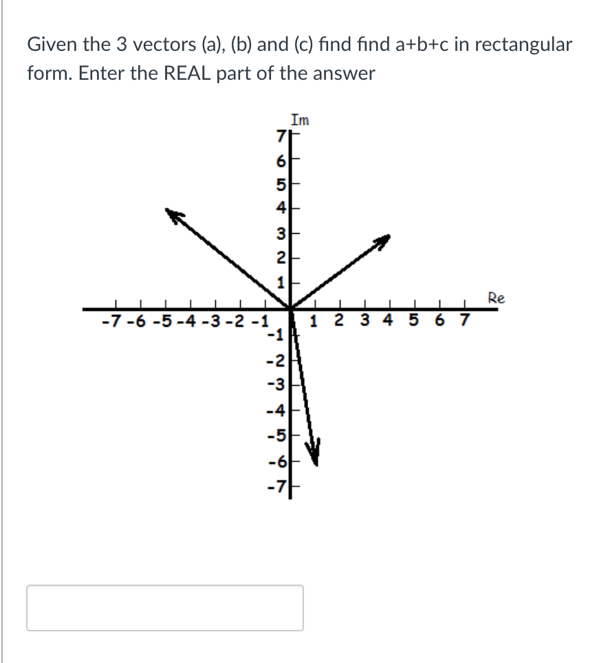 Solved Given the 3 vectors (a), (b) and (c) find find a+b+c | Chegg.com