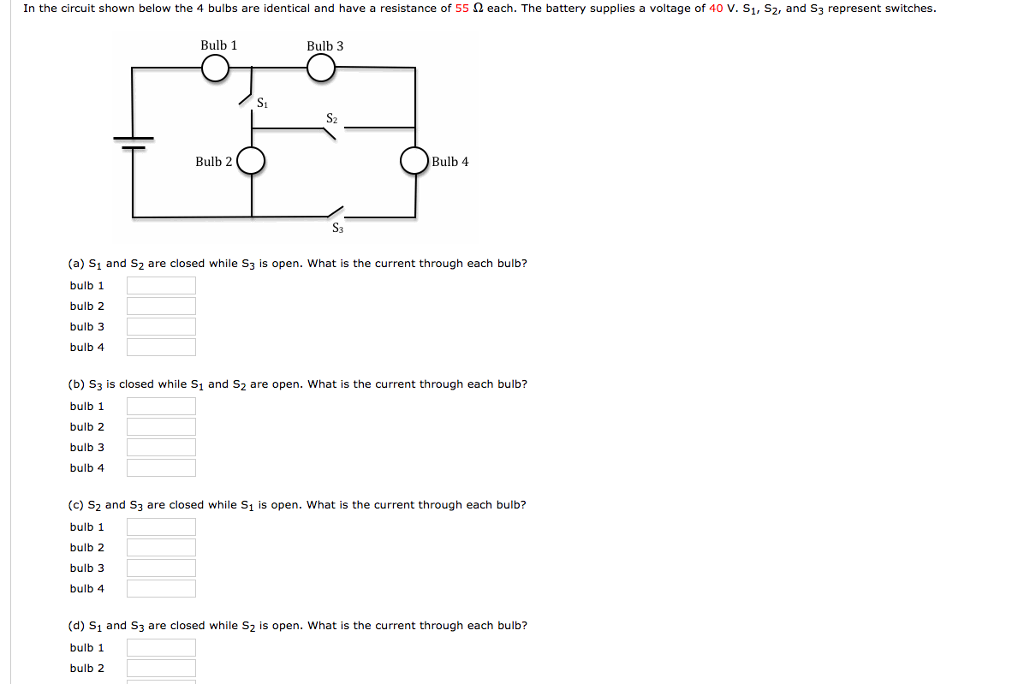 Solved In the circuit shown below the 4 bulbs are identical | Chegg.com