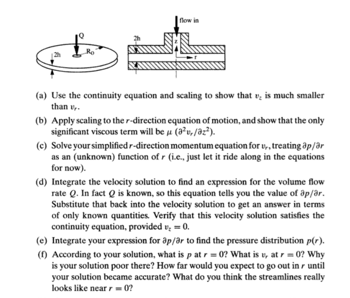 7 Radial flow between parallel disks. A situation | Chegg.com