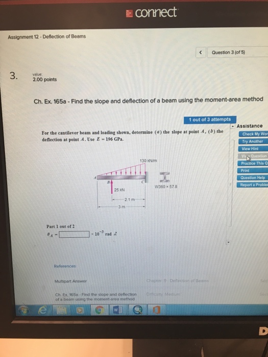 Solved For the cantilever beam and loading shown, determine | Chegg.com