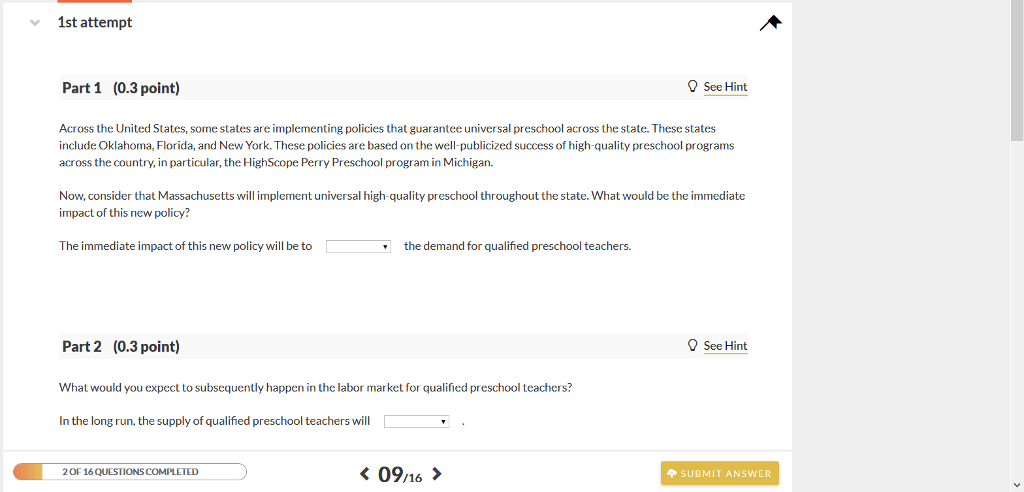 Solved 1st attempt Part 1 (0.3 point) O See Hint Across the | Chegg.com