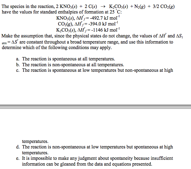 Solved The species in the reaction, 2 KNO3(s) + 2 C(s) | Chegg.com