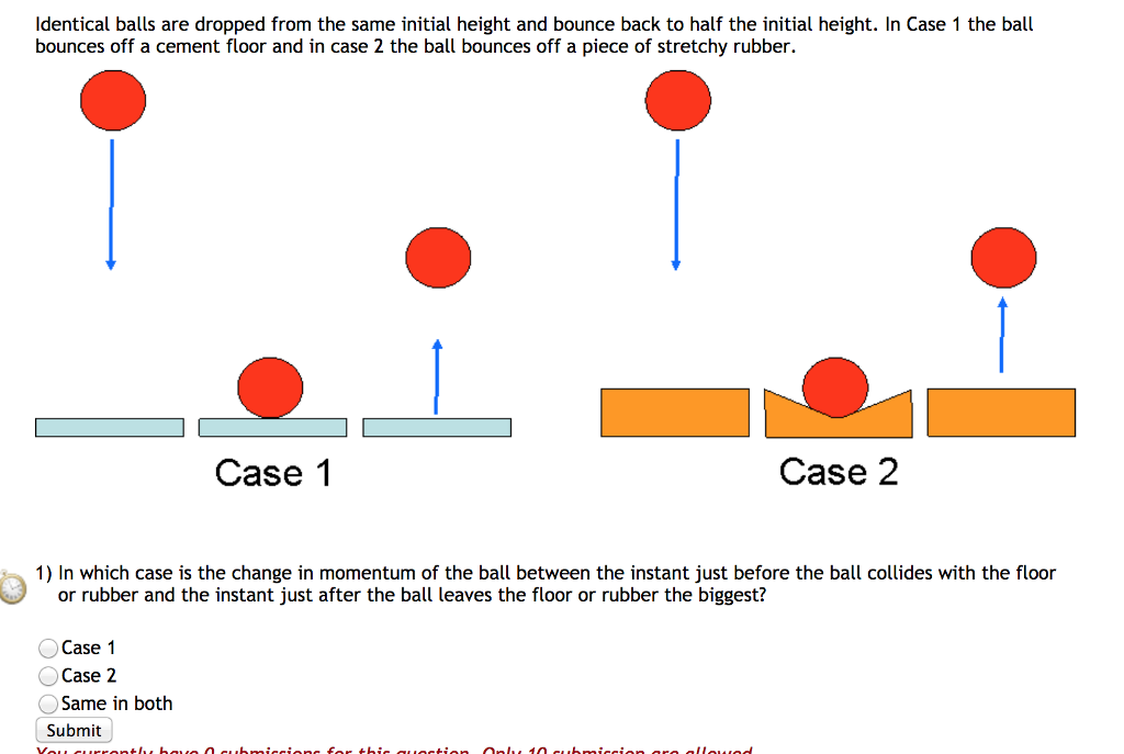 Solved Identical balls are dropped from the same initial