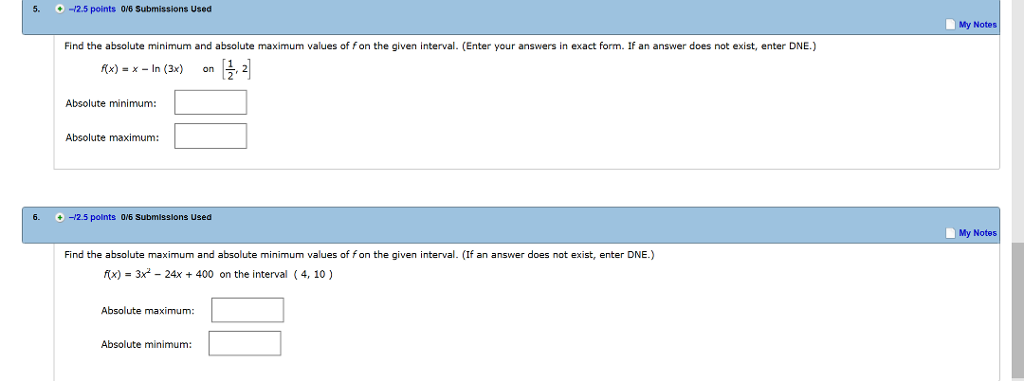 Solved 5.12.5 points 06 Submissions Used My Notes Find the | Chegg.com