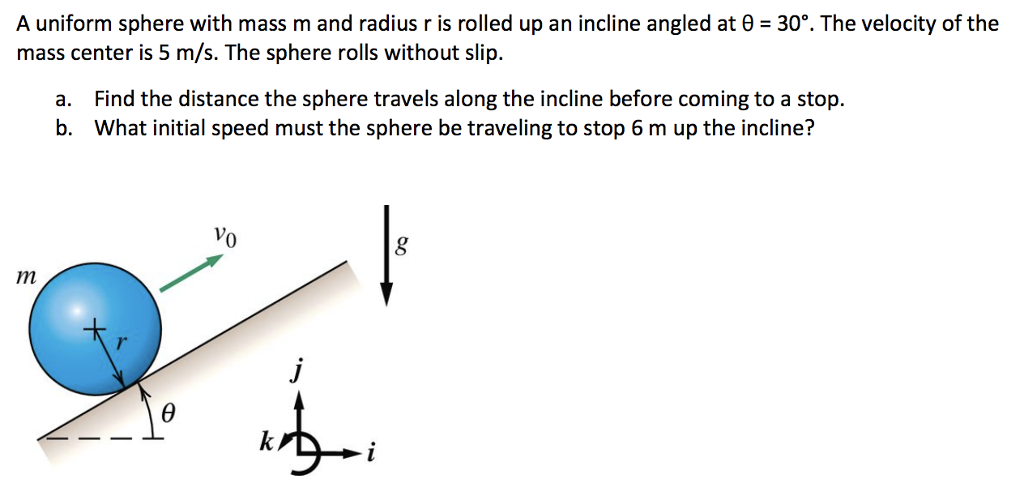 Solved A Uniform Sphere With Mass M And Radius R Is Rolled 