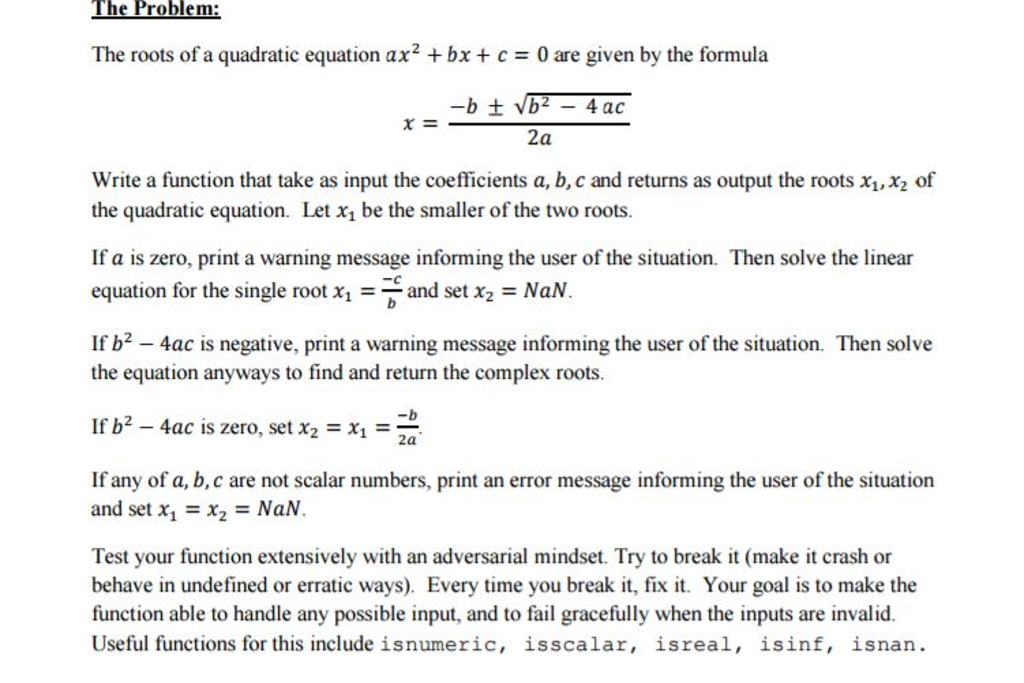 roots of quadratic equation