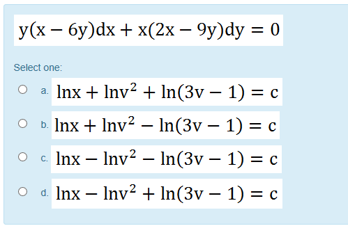 Solved Select One: | Chegg.com