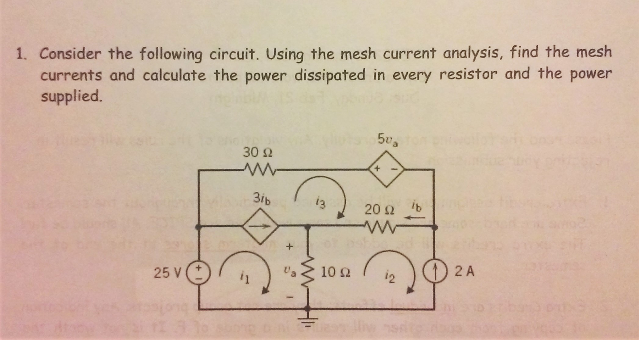 Solved Find the mesh currents and calculate the