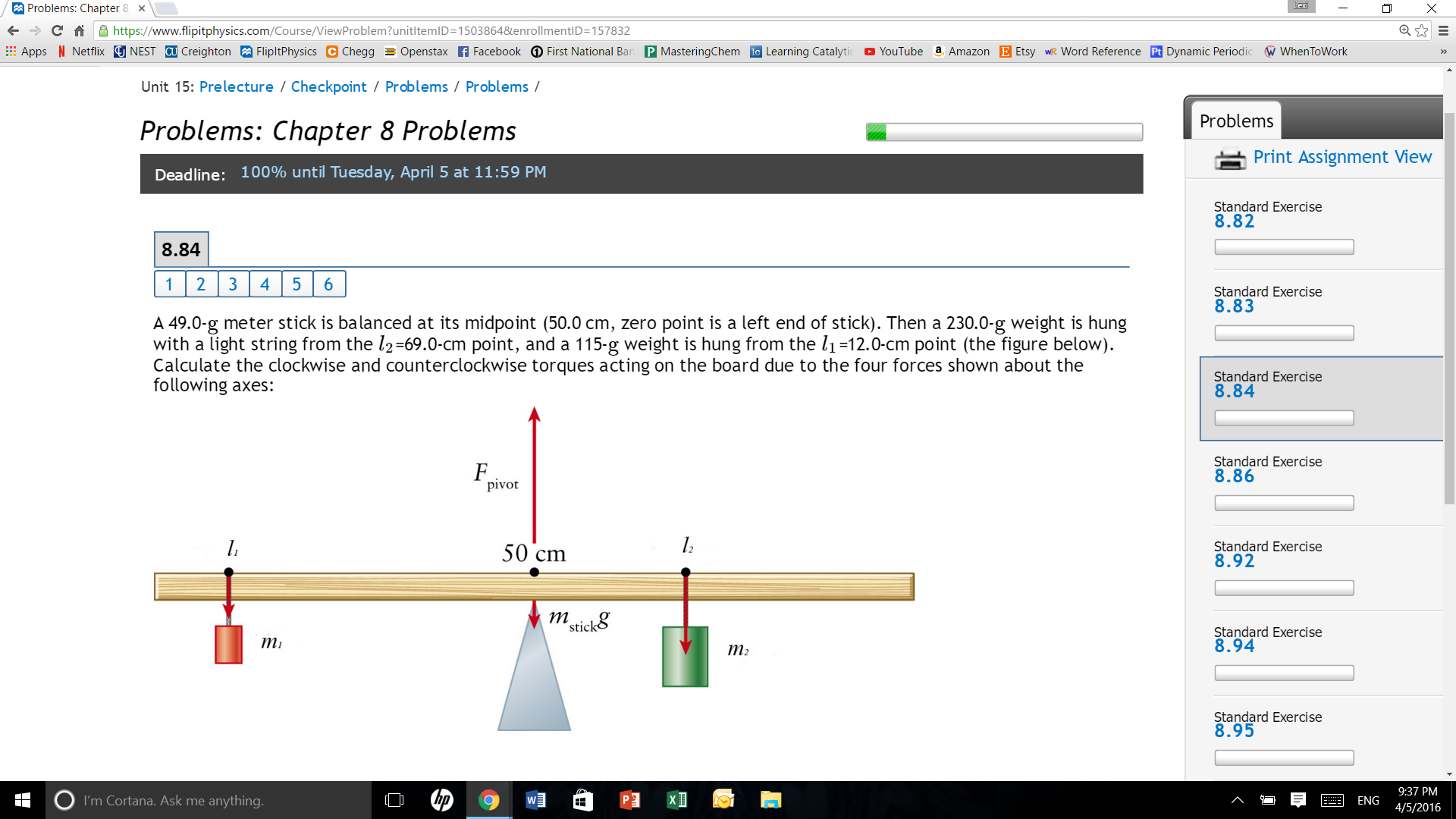 Solved 1) Calculate the clockwise torque if the axis is the
