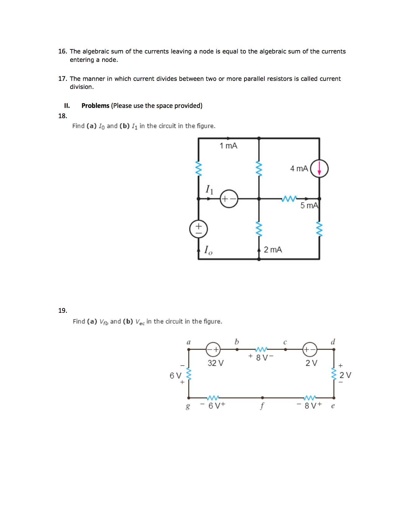 Solved The current flowing through an open circuit is always