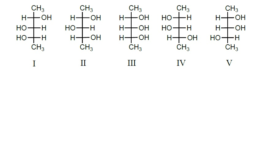 Circle the structure (s) that represent enantiomer(s) of I. 