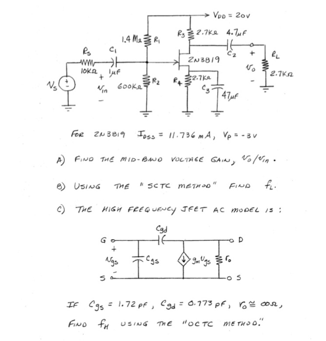 Solved Find the MID - Band voltage GAin, B) using the 