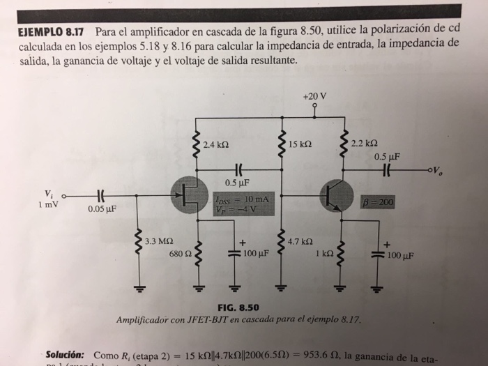 Solved For the cascade amplifier, calculate de input | Chegg.com