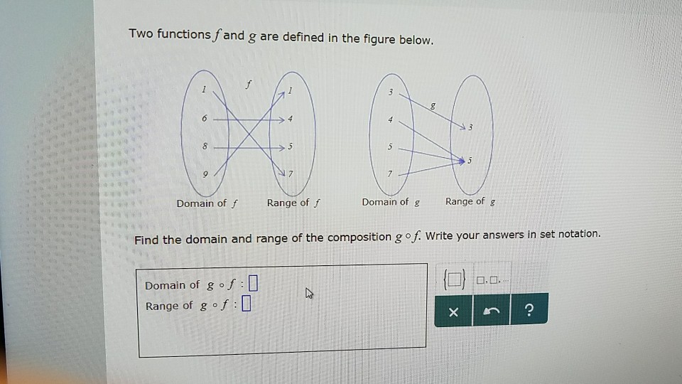 Solved Two functions f and g are defined in the figure | Chegg.com
