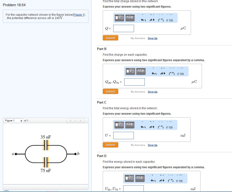 Solved For The Capacitor Network Shown In The Figure Below