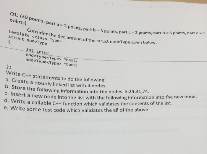 Solved Consider the declaration of the struct node Type | Chegg.com