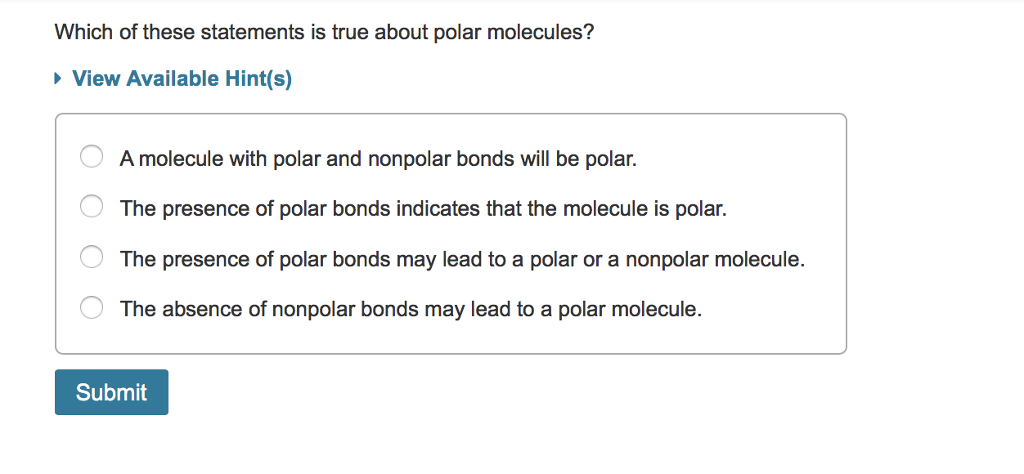 Solved Which of these statements is true about polar | Chegg.com